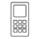 Icono en gris con la silueta de un teléfono móvil con teclado