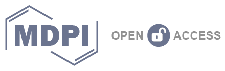 Logo de MPDI, con estas siglas en letras mayúsculas gruesas entre dos mitades de una representación de una estructura molecular. A la derecha el lema Open Access con un icono de un candado abierto