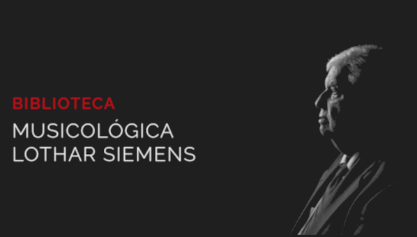 Vista de imagen de fondo del portal Biblioteca musicológica Lothar Siemens con el perfil de Lothar Siemens en blanco y negro