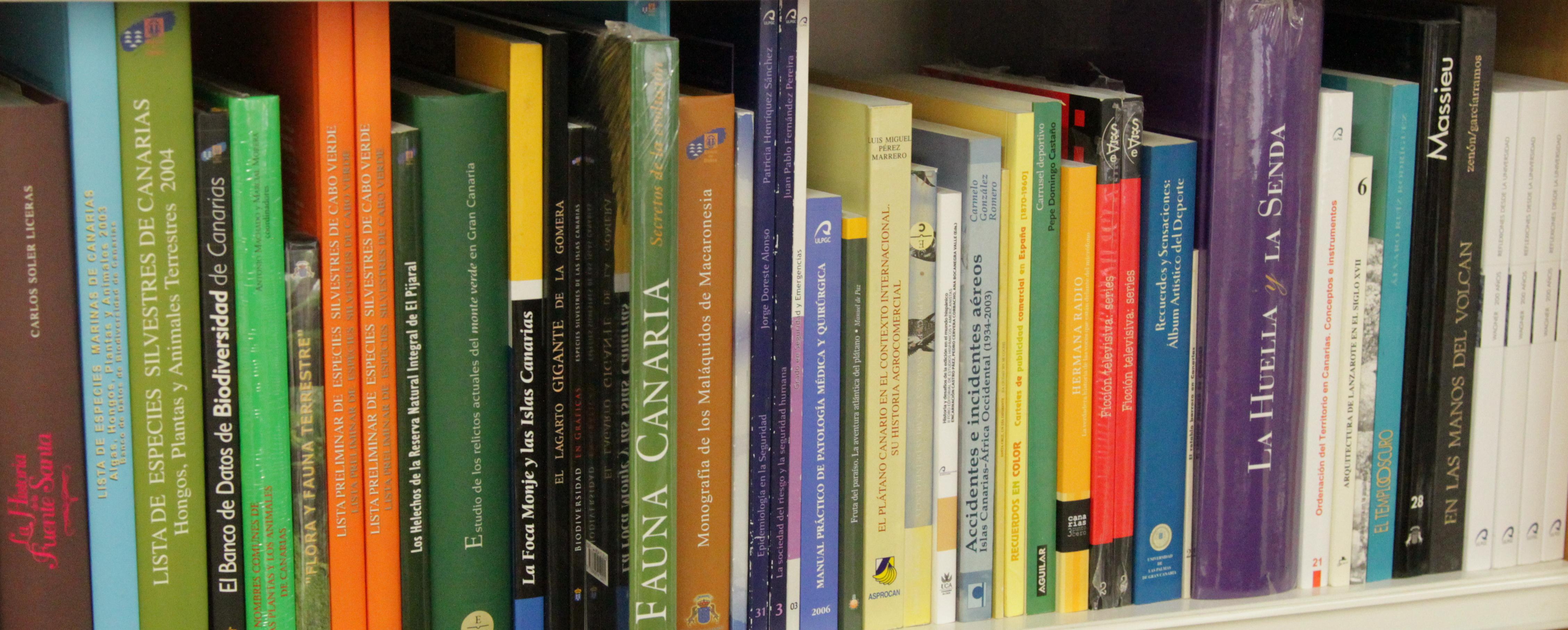 Vista de libros en un estante