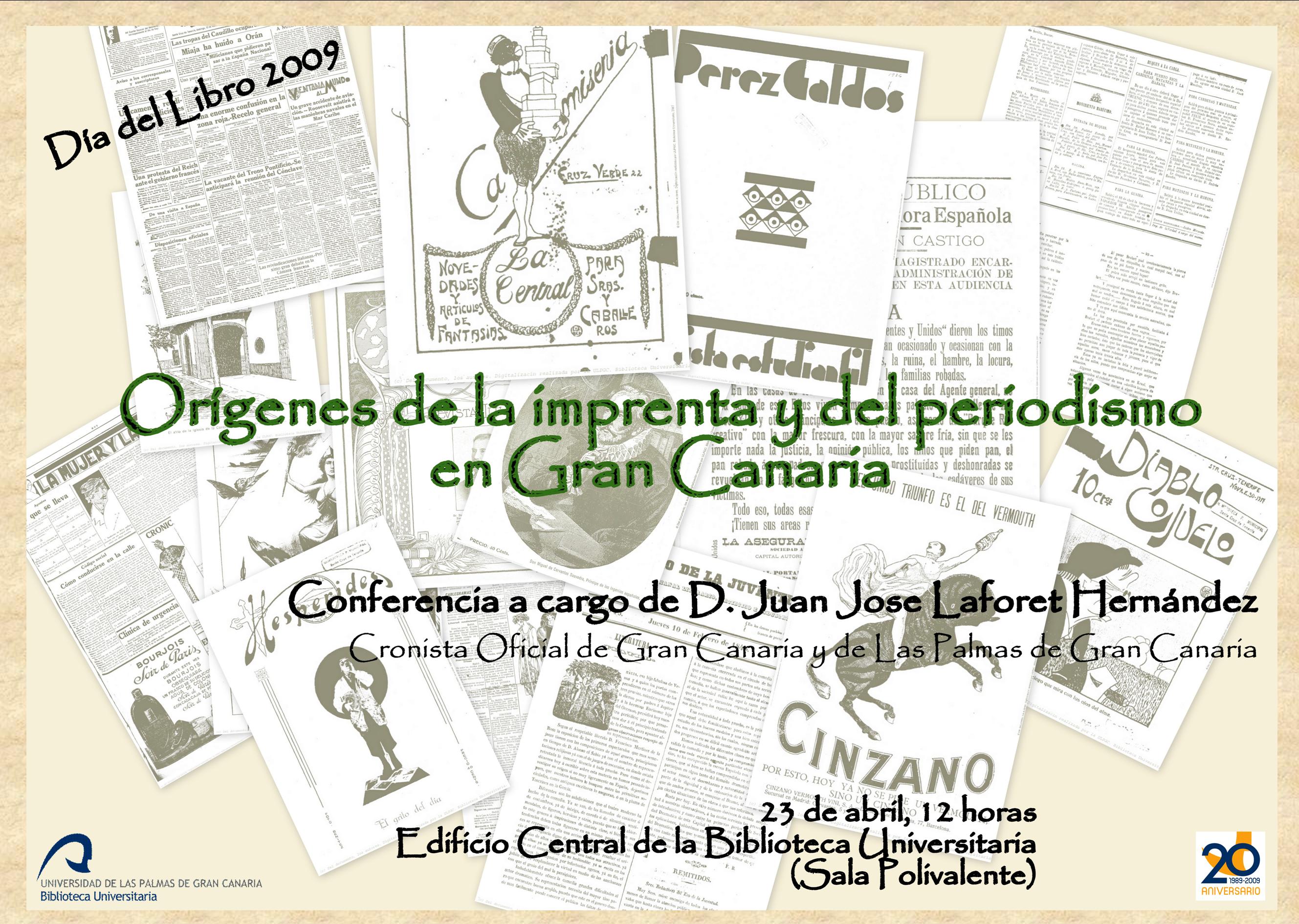 Cartel conferencia Laforet Cartel anunciador de la conferencia