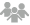 Siluetas en gris de tres personas juntas de cintura para arriba