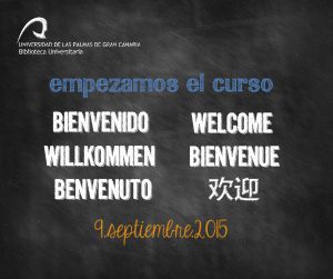 Cartel de bienvenida del nuevo curso 2015/16 en diferentes idiomas