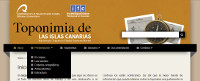 Vista de la sección superior de una página del portal Toponimia de las Islas Canarias