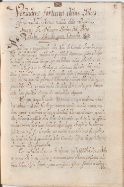 Vista de la primera página del manuscrito.