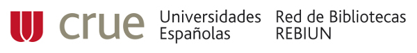 Logotipo de la CRUE Universidades Españolas - Red de Bibliotecas REBIUN 