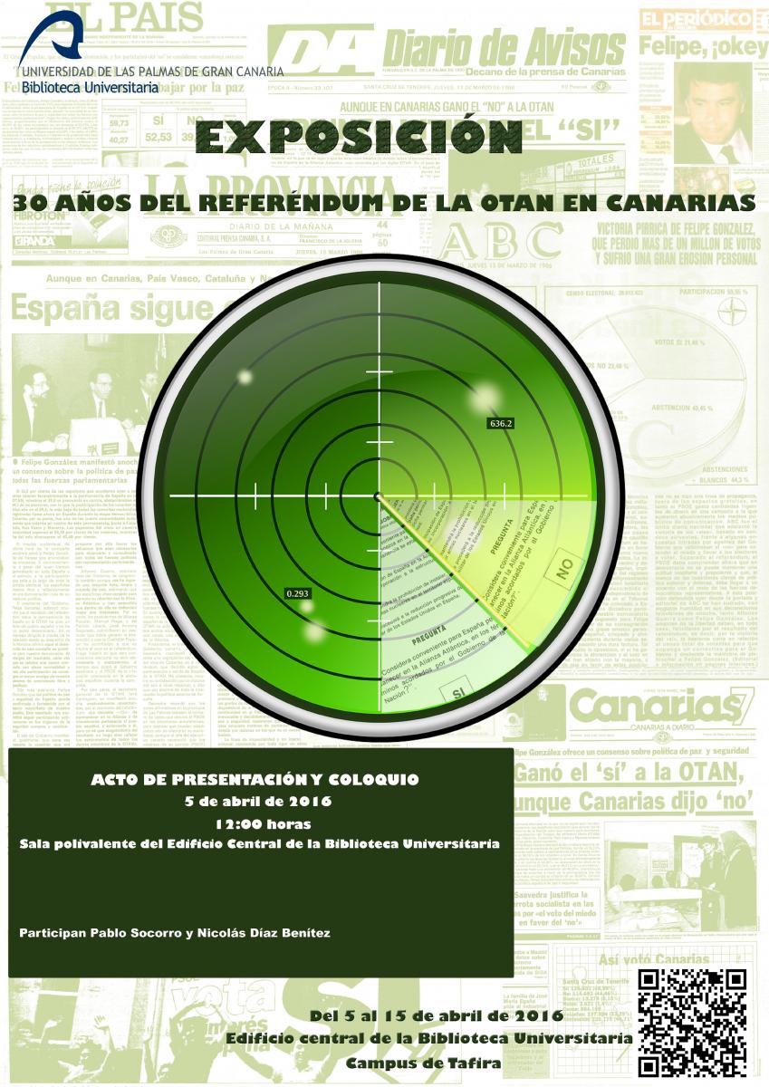 Cartel exposición 30 años de referéndum de la OTAN en Canarias