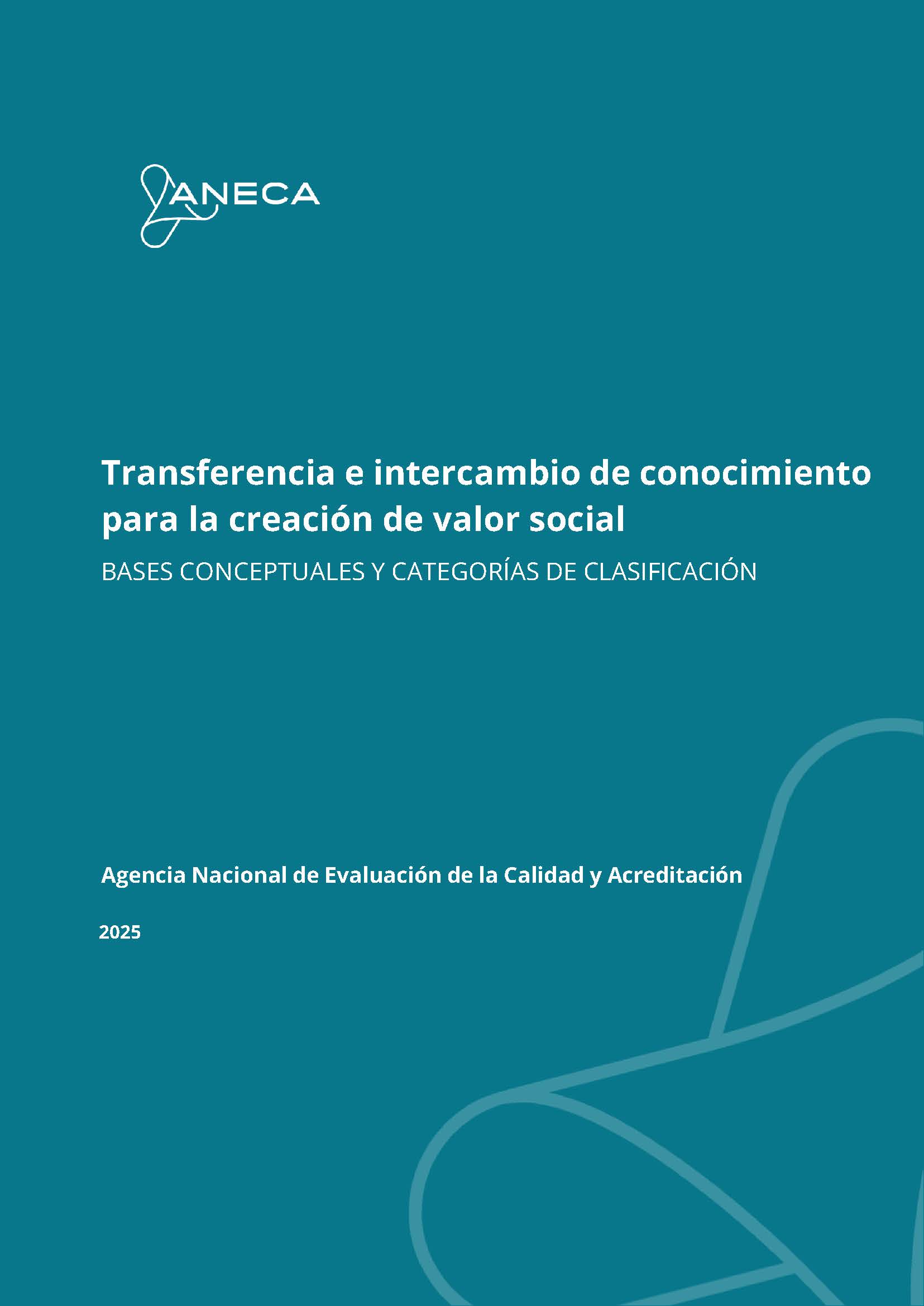 Portada del documento ‘Transferencia e intercambio de conocimiento para la creación de valor social. Bases conceptuales y categorías de clasificación’