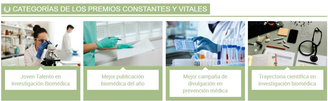 Categorías 11 Premios Constantes y Vitales