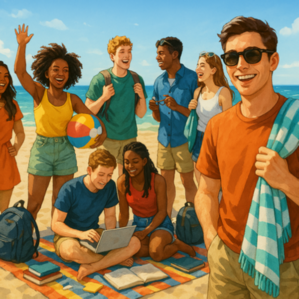 Estudiantes universitarios en verano