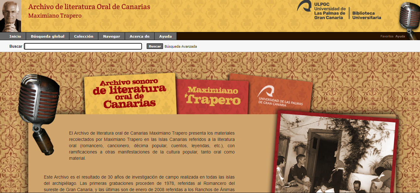 Archivo de literatura Oral de Canarias Maximiano Trapero 