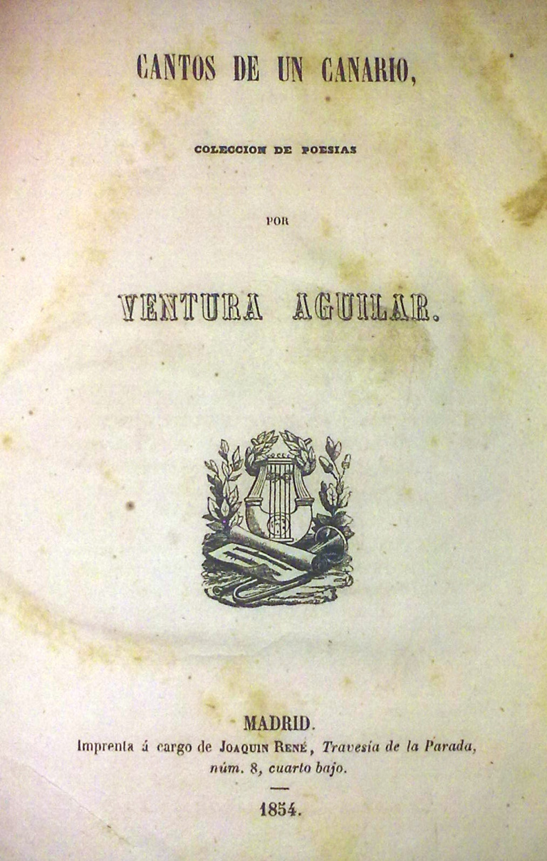 Cantos de un canario, de Ventura Aguilar (1854)