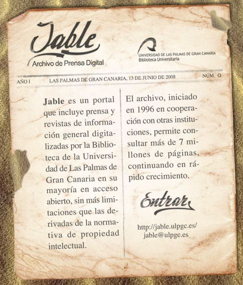 JABLE. Archivo de prensa digital