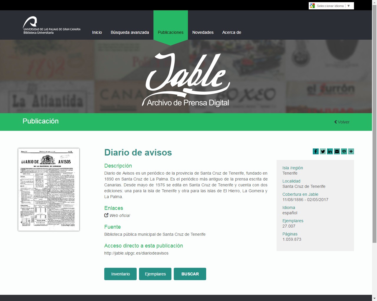 Ficha de publicación en JABLE