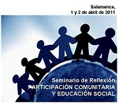 Cartel del seminario de reflexión: "Participación comunitaria y educación social"
