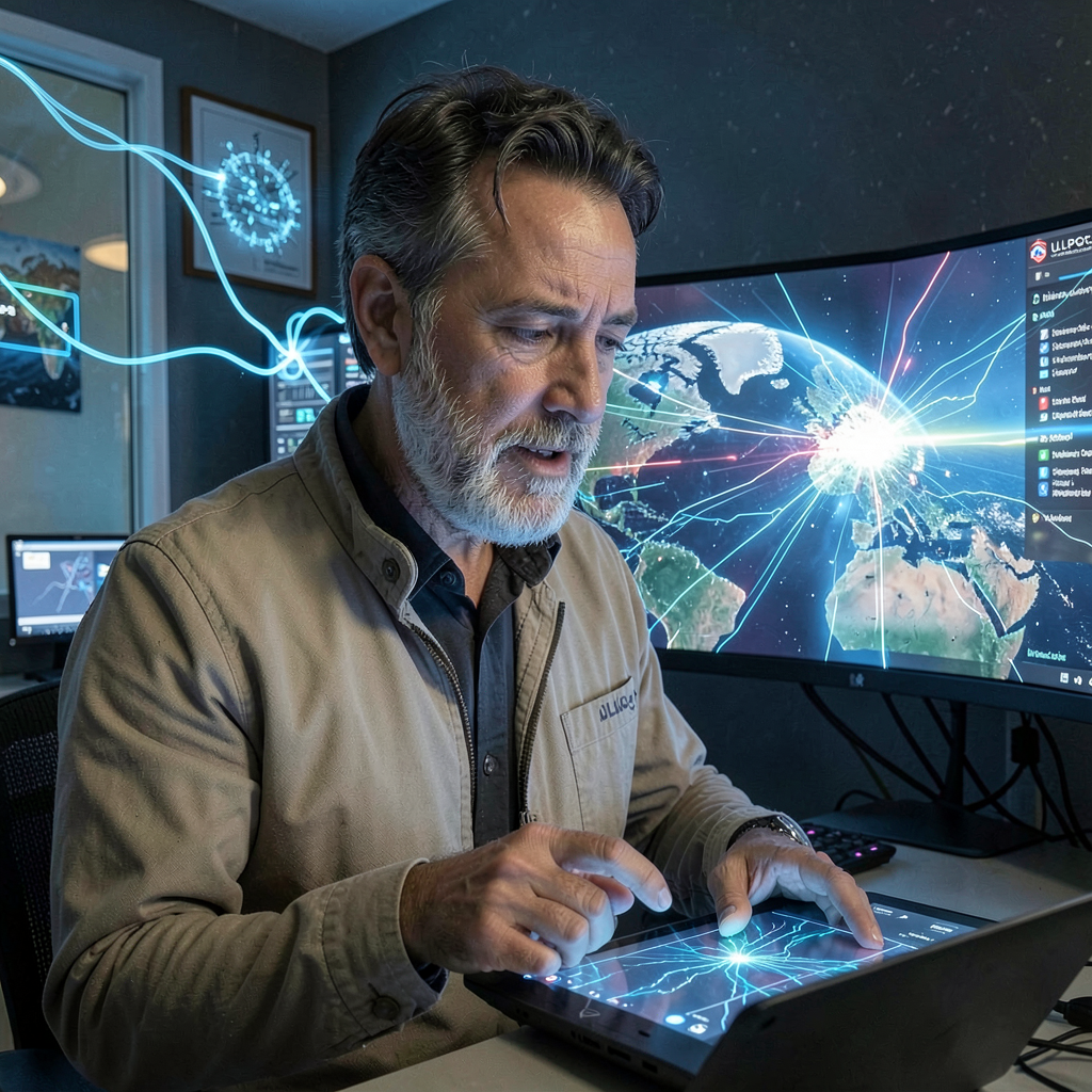 Un entorno de trabajo donde la tecnología, la visualización de datos y la ciencia cuántica se combinan para inspirar nuevas formas de innovación.