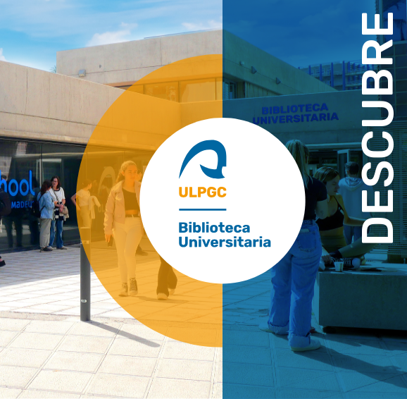 Portada del folleto tríptico Descubre Biblioteca ULPGC