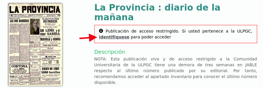 Enlace de acceso para identificarse en la ULPGC.