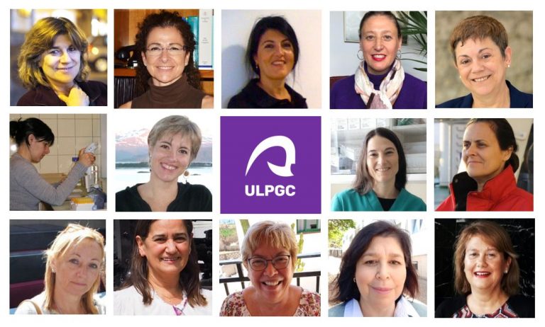 Fotos de las investigadoras con el logo de la ULPGC en el centro
