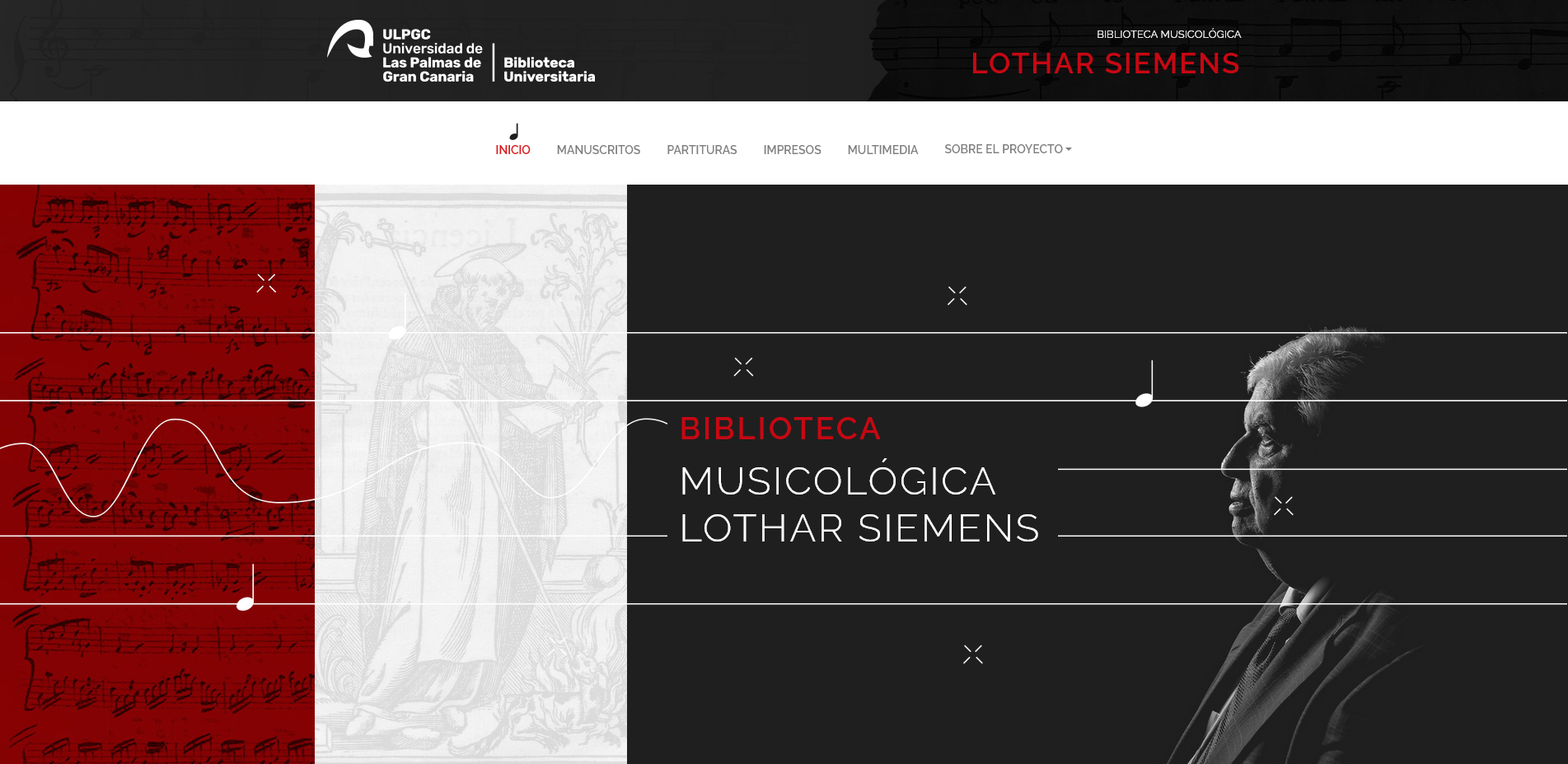 Portada del portal de la Biblioteca musicológica Lothar Siemens