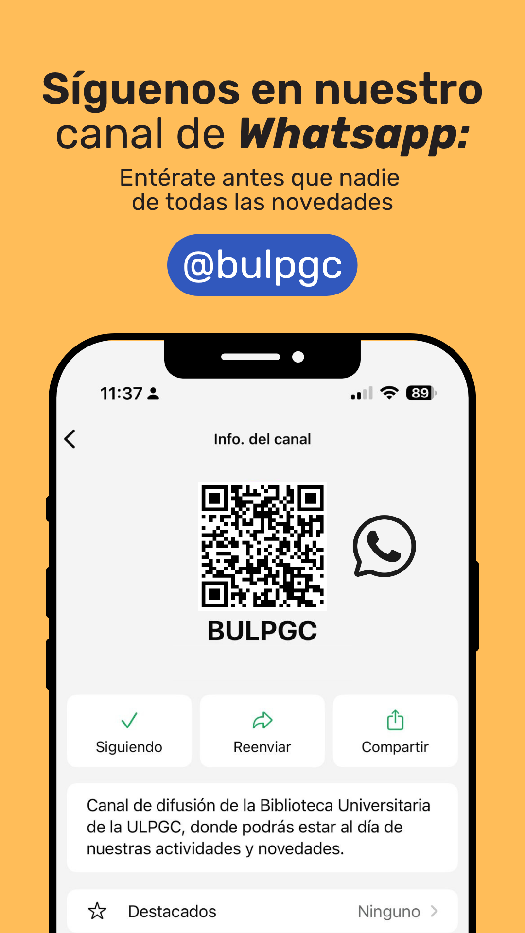 Código QR para llegar al canal