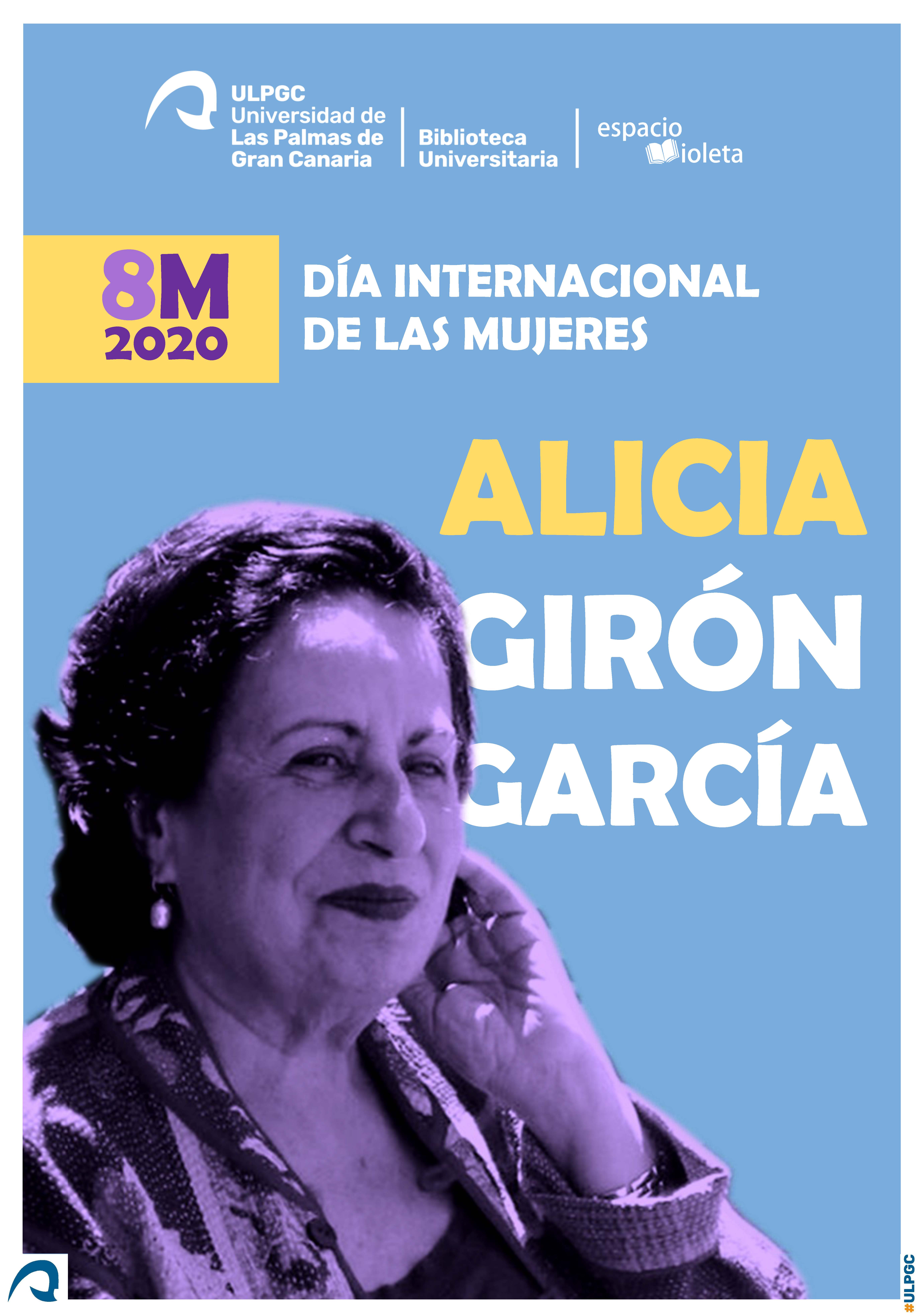 Cartel 8M 2020 con fotografía de busto de Alicia Girón García