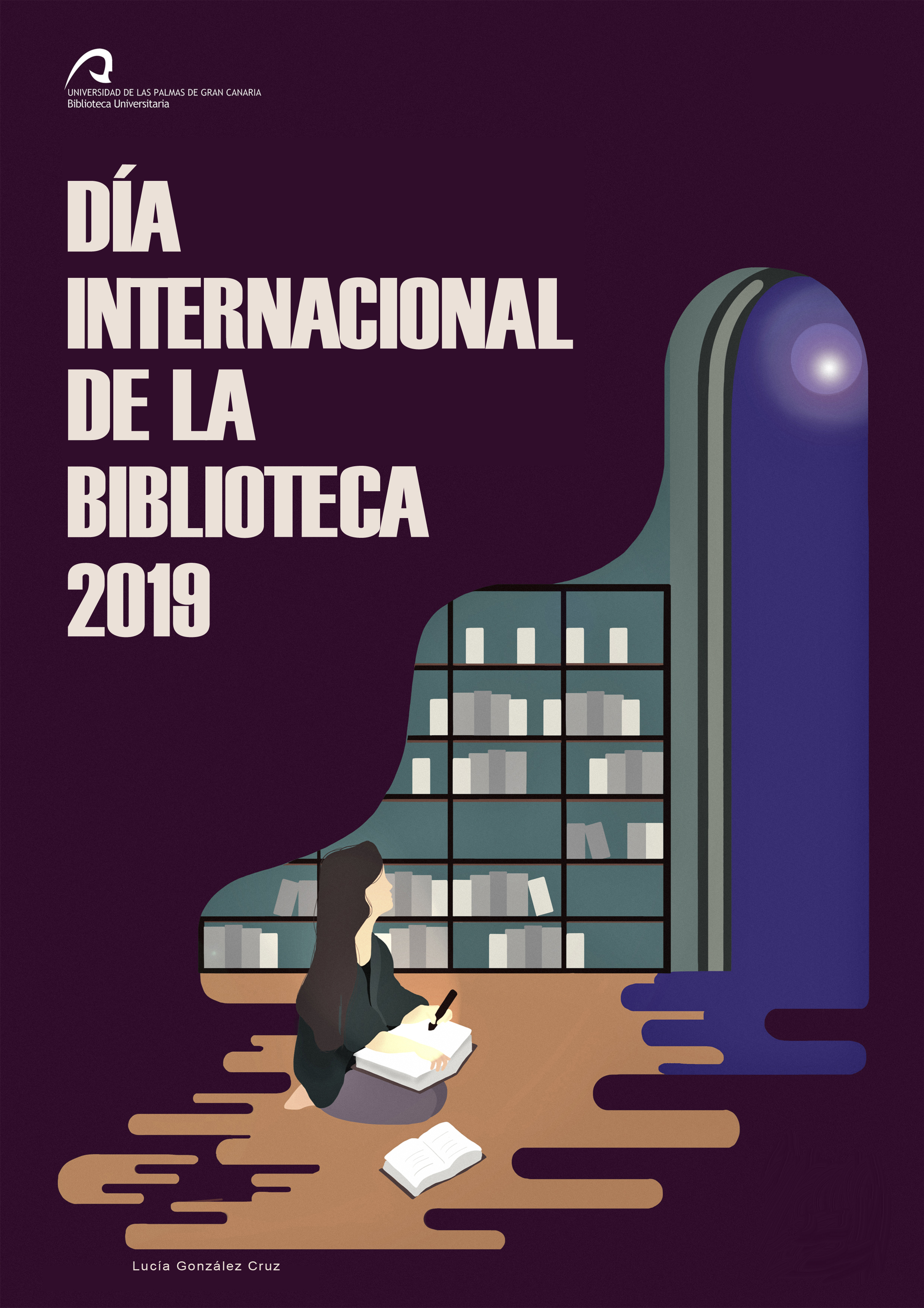Cartel diseñado por Lucía González Cruz para la Biblioteca Universitaria de la ULPGC