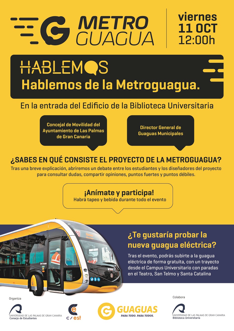 Cartel del coloquio 'Hablemos de la Metroguagua'