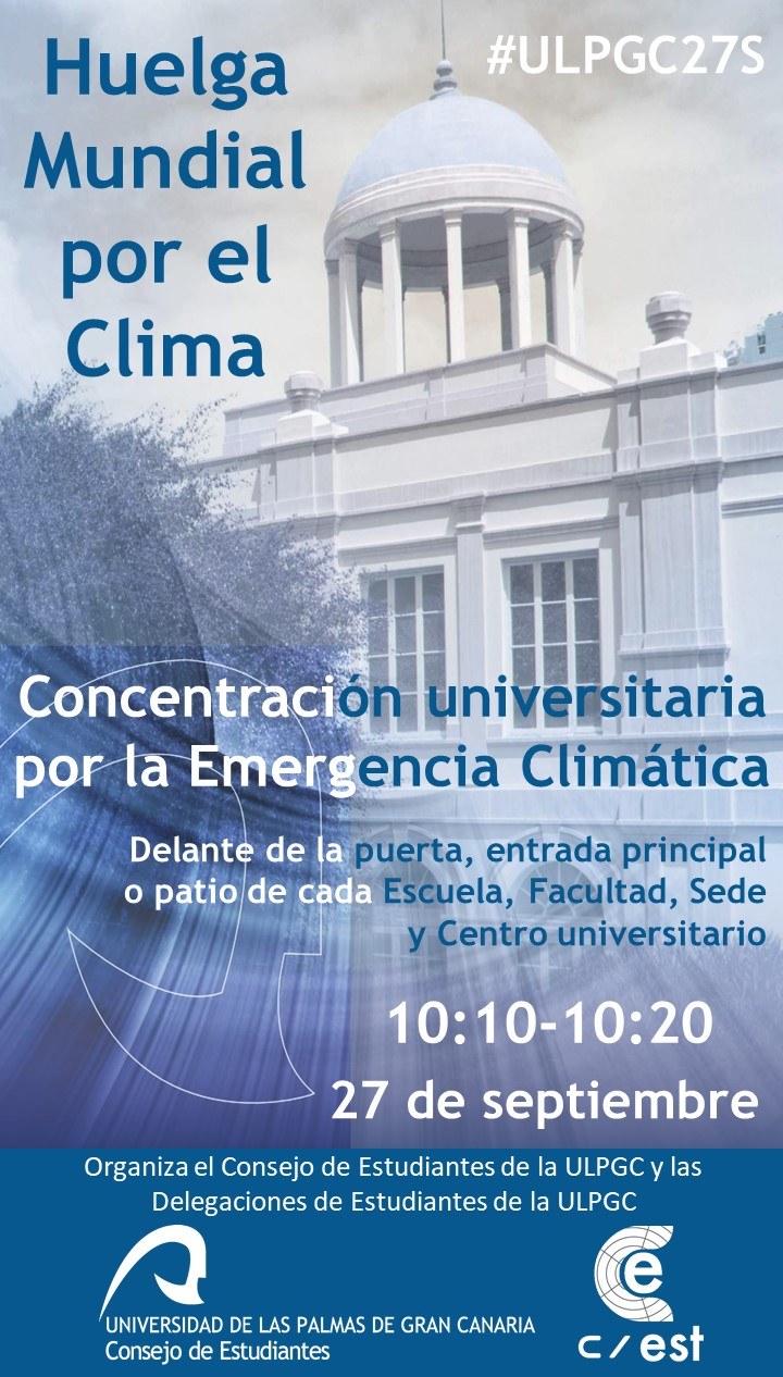Cartel de la convocatoria de la concentración universitaria por la emergencia climática