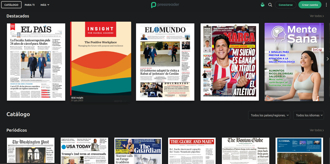 Cabeceras de PressReader
