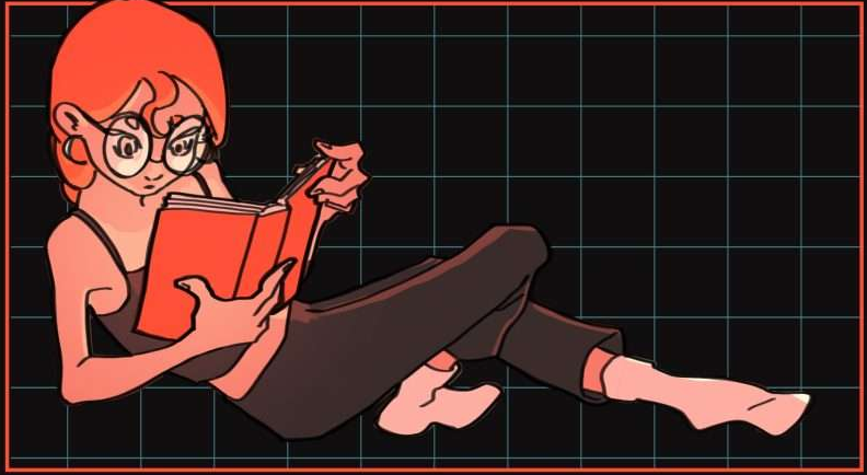 Una chica lee un libro recostada