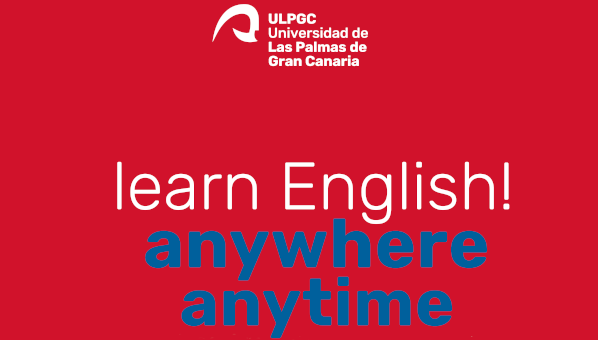 Cartel con eslogan "learn english anywhere anytime"