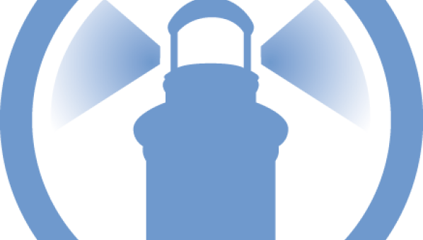 Icono de logo de faro con dos rayos