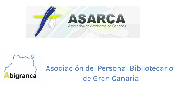 Logos de ASARCA (Asociación de Archiveros de Canarias) y de Abigranca, Asociación del Personal Bibliotecario de Gran Canaria