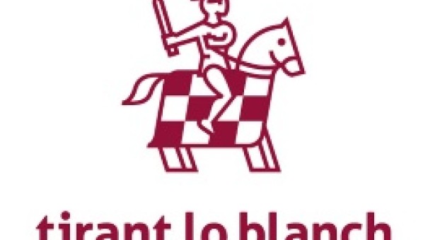 Logo de Tirant lo Blach con caballero a caballo, espada en mano.