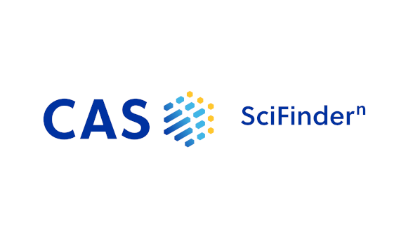 Logotipo con el texto CAS SciFinder n que muestra un icono multicolor de forma hexagonal
