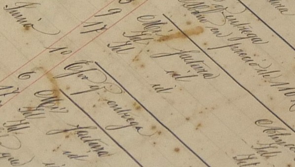 Página manuscrita de un libro de registro antiguo, con entradas desde el 9 de junio